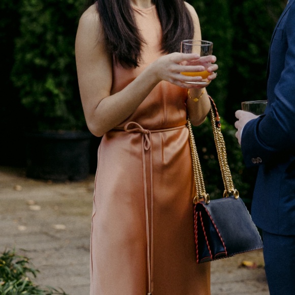 Nanuskha Satin Apricot Narita Dress - WITH TAGS - Picture 6 of 7